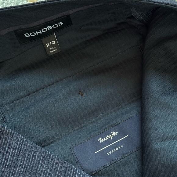 Bonobos Marzotto Tessutto Navy Wool Striped Straight Slim Dress Pants 35/ 32 - Picture 9 of 11